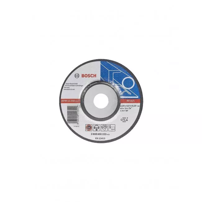 Диск шлифовальный по металлу Bosch 125x6x22.2 мм, выпуклый, Expert for Metal (2608600223)