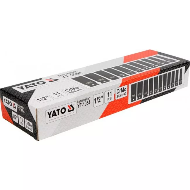 Набор головок торцевых удлиненных YATO 1/2" 11шт (YT-1054)