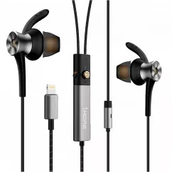 Наушники с микрофоном 1More Dual Driver ANC Lightning In-Ear Headphones Gray (E1004-GRAY)