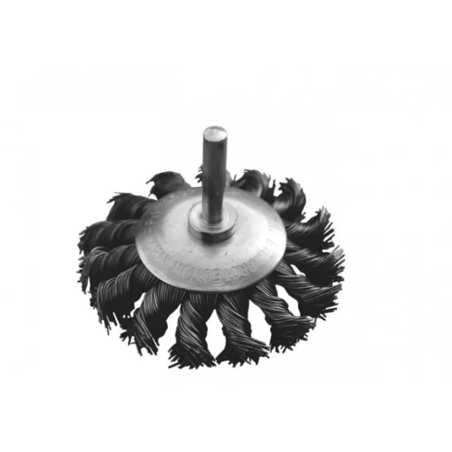 Щетка конусная из плетеной проволоки D100 со стержнем 1/4" (19-9310)
