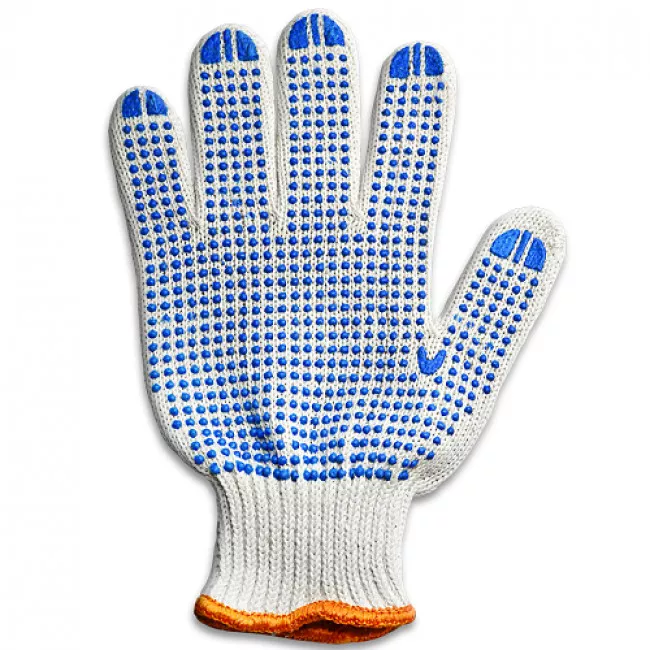 Перчатки с ПВХ точкой, белые  510851010