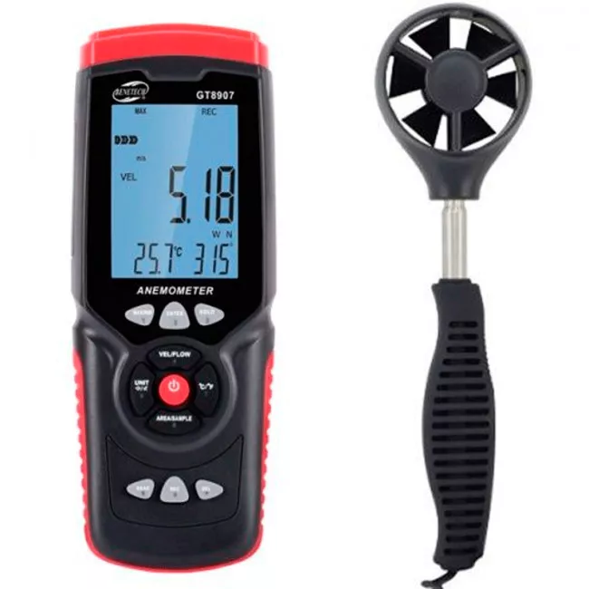 Анемометр крыльчатый USB BENETECH (0,3-45 м/с) (GT8907)