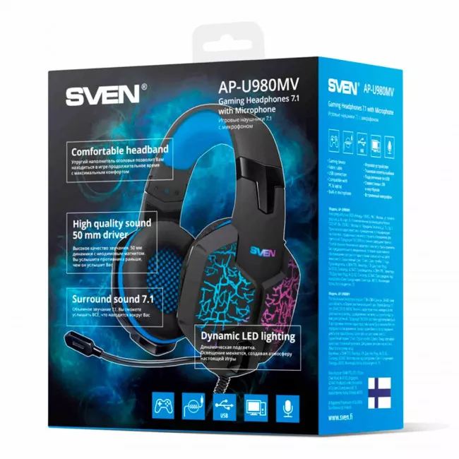 Гарнітура Sven AP-U980MV Black/Blue (00850210)