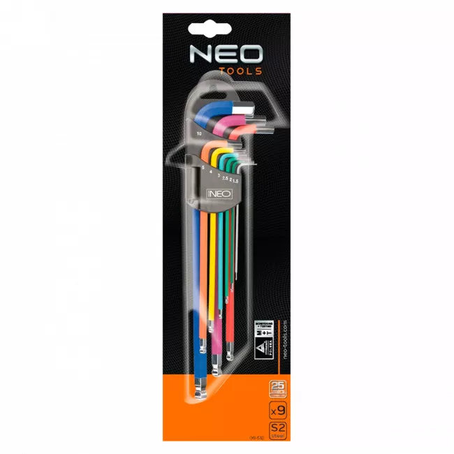 Ключі NEO шестигранні, 1.5-10 мм, набір 9 шт. (09-512)