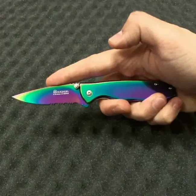 Нож складной Boker Magnum Rainbow II полусеррейтор (длина: 172мм, лезвие: 72мм) (227-1062)