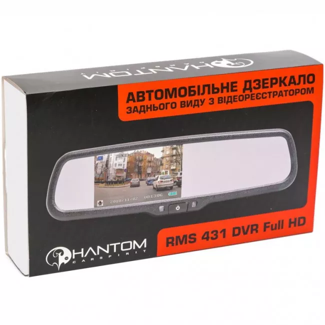 Дзеркало з/в з відеореєстратором PHANTOM RMS-431 DVR Full HD-7B (39613674)