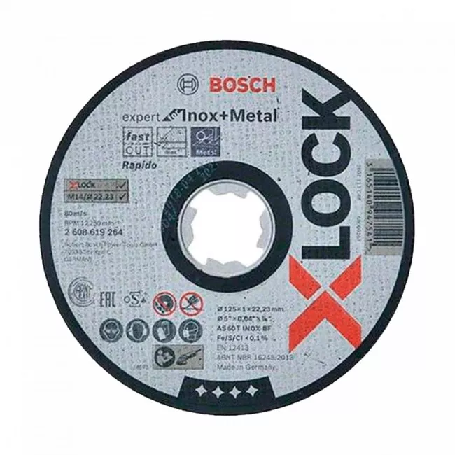 Круг отрезной Bosch X-Lock Expert Inox, 125х1х22,23 мм (2608619264) Круг отрезной Bosch X-Lock Expert Inox, 125х1х22,23 мм (2608619264)