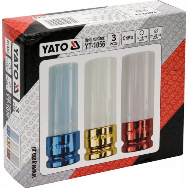 Набор головок торцевых YATO 1/2" 3шт (YT-1056)