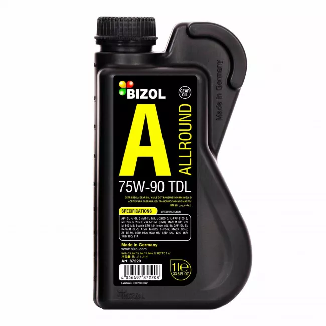 Трансмиссионное масло BIZOL Allround Gear Oil TDL 75W-90 1л (В87220) Трансмиссионное масло BIZOL Allround Gear Oil TDL 75W-90 1л (В87220)