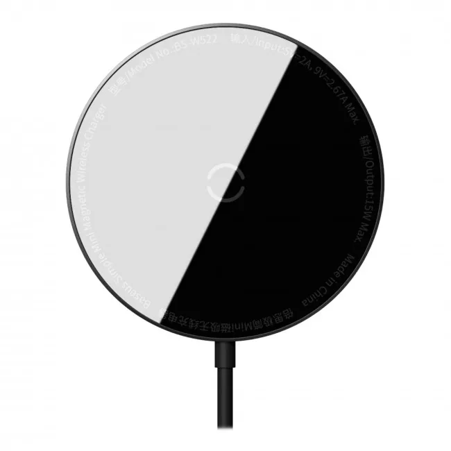 Бездротовий зарядний пристрій Baseus Simple Mini Magnetic 15W чорний (326822) (310820001) Бездротовий зарядний пристрій Baseus Simple Mini Magnetic 15W чорний (326822) (310820001)