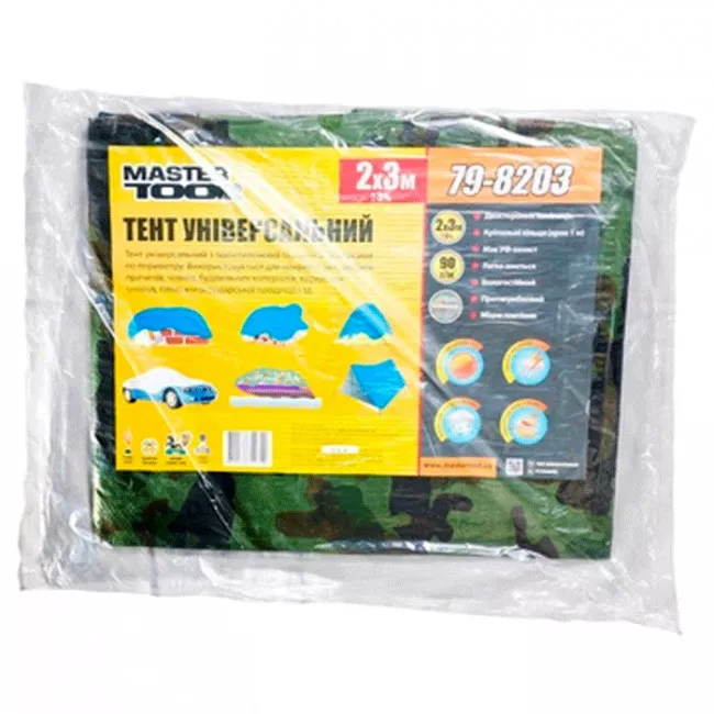 Тент 2 х 3 м, камуфляж, 90 г/м2 MASTERTOOL (79-8203)
