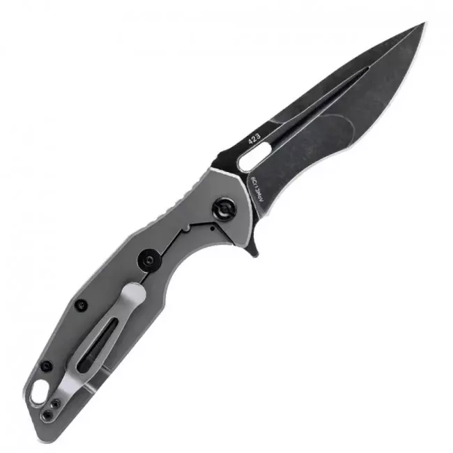 Нож складной Skif Defender 423H (длина: 224мм, лезвие: 97мм, черное), серый (224-1025_H-bl-gray)