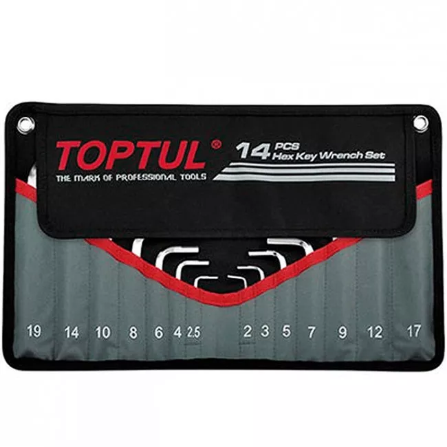Набор Г-образных шестигранников TOPTUL 2-19мм 14ед. в чехле (GPAQ1401)