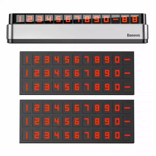 Табличка с номером телефона Baseus Moonlight Box Series Temporary Parking Number Plate Silver (ACNUM-B0S)(226830012)