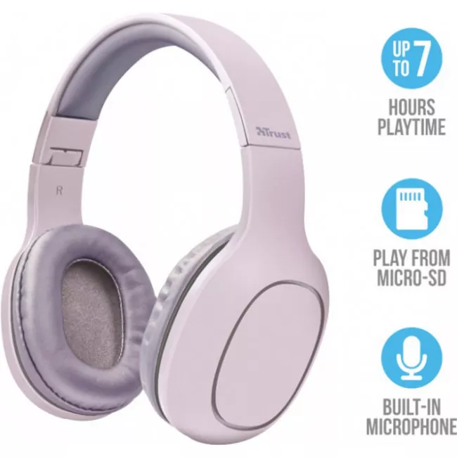 Наушники TRUST Dona Wireless Bluetooth Headphones Pink (22889)