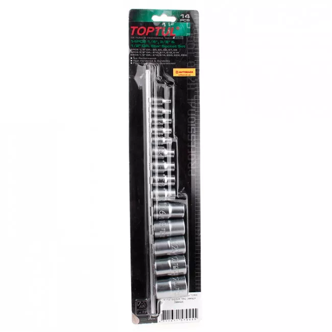 Набір головок TOPTUL 1/4 ", 3/8", 1/2 "4-24мм 14од. (GAAR1402)