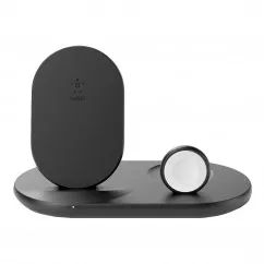 Беспроводное зарядное устройство Belkin 3-in-1 Wireless Pad/Stand/Apple Watch Black (WIZ001VFBK)