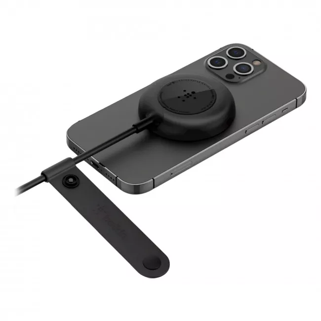 Беспроводное зарядное устройство Belkin Magnetic Portable iPhone Wireless Charger Black (WIA005BTBK)