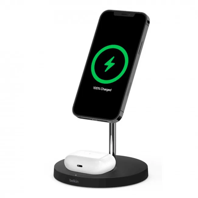 Беспроводное зарядное устройство Belkin MagSafe 2in1 Wireless Charger Black (WIZ010VFBK)