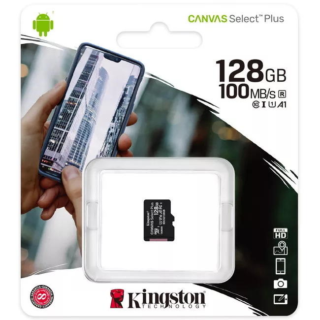 Карта памяти Kingston MicroSDXC 128GB UHS-I Class 10 Canvas Select Plus R100MB/s (SDCS2/128GBSP)