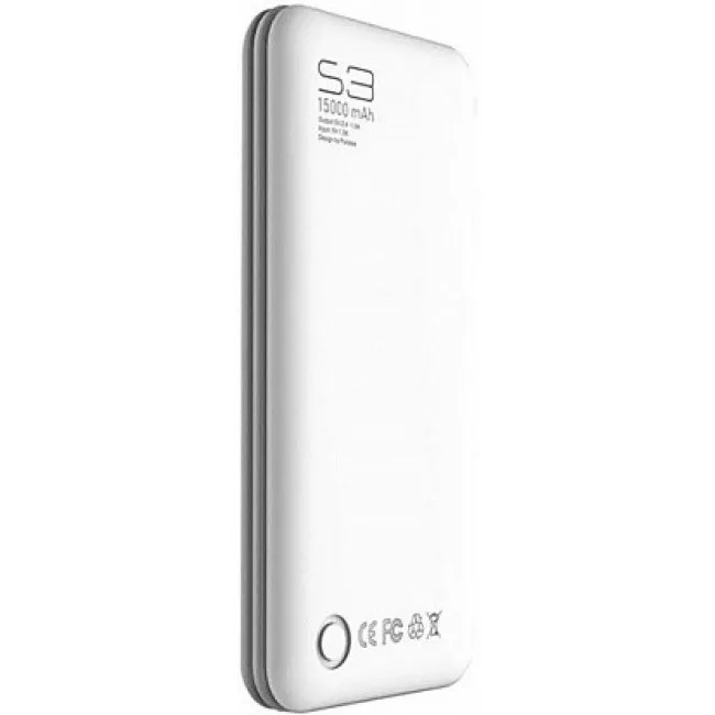 Портативный аккумулятор PURIDEA S3 15000mAh Li-Pol Rubber Grey & White (S3-Grey White)