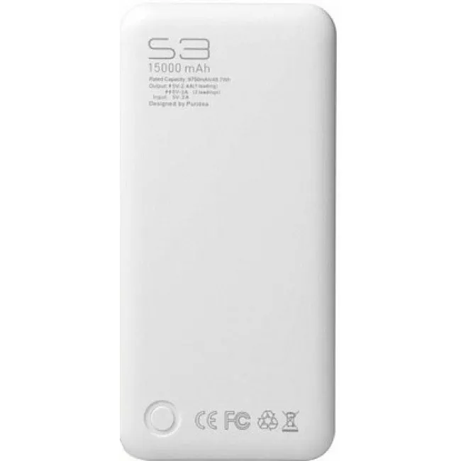 Портативный аккумулятор PURIDEA S3 15000mAh Li-Pol Rubber Grey & White (S3-Grey White)