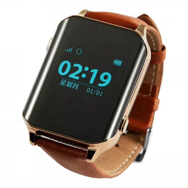 Телефон-часы с GPS трекером GOGPS М01 золотой (M01GD) Телефон-часы с GPS трекером GOGPS М01 золотой (M01GD)