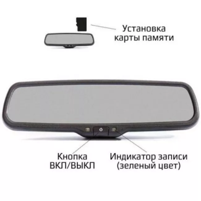 Дзеркало з/в з відеореєстратором PHANTOM RMS-431 DVR Full HD-36 (39613877)