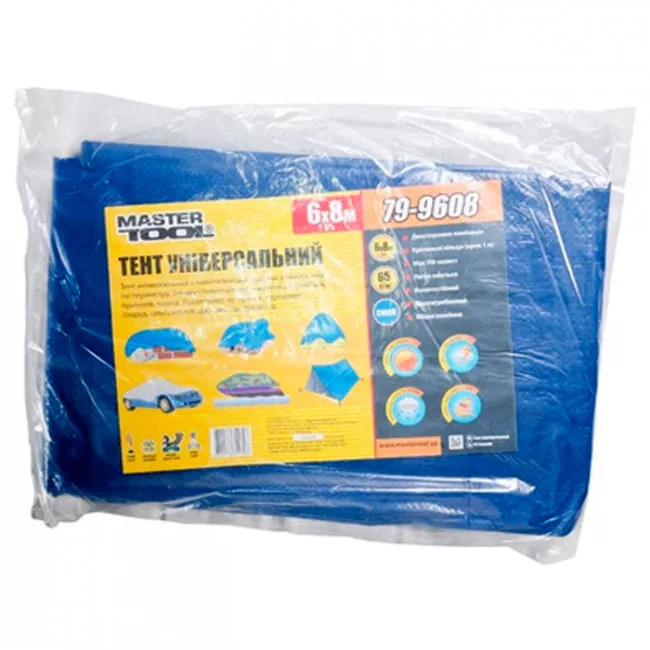 Тент 6 х 8 м, синий, 65г/м2 MASTERTOOL (79-9608)