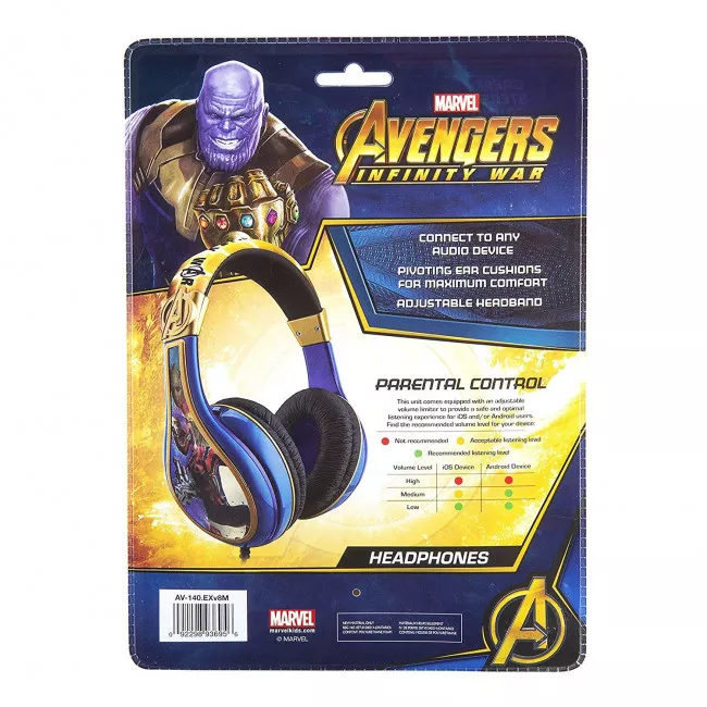 Наушники eKids, MARVEL, Avengers Infinity War, Kid-friendly volume (AV-140.EXV8M)