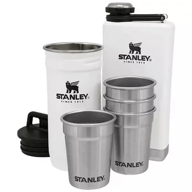 Набір Stanley Adventure (4 чарки х 0,059л + футляр-фляга 0,57л + фляга 0,236л), білий  (79-1045_white)