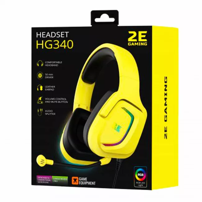 Гарнитура 2E Gaming HG340 RGB Yellow (2E-HG340YW)
