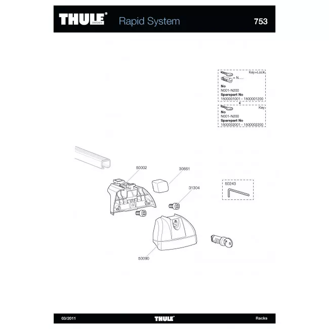 Опоры универсальные Thule Rapid System (753)