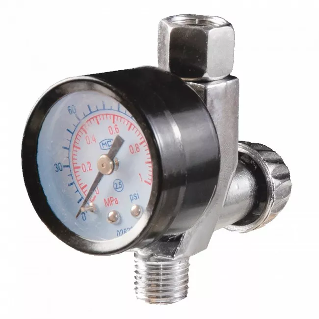 Редуктор с манометром для краскопульта 0-12 бар, мет., 1/4" MASTERTOOL (80-8919) Редуктор с манометром для краскопульта 0-12 бар, мет., 1/4" MASTERTOOL (80-8919)