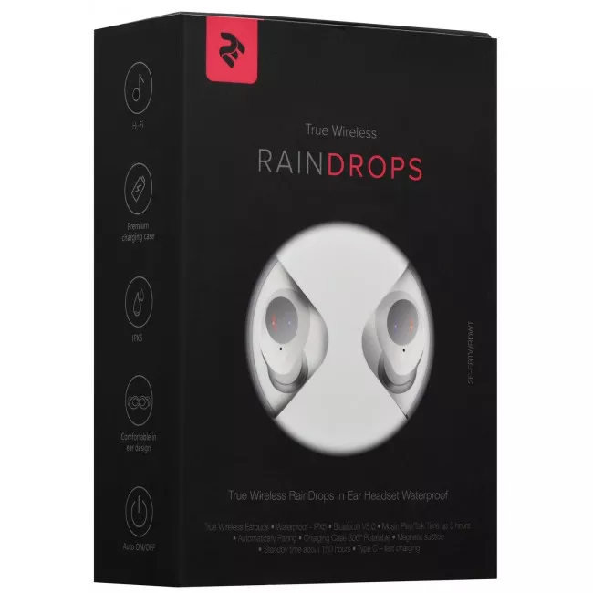 Навушники 2E RainDrops True Wireless Waterproof Mic White (2E-EBTWRDWT)