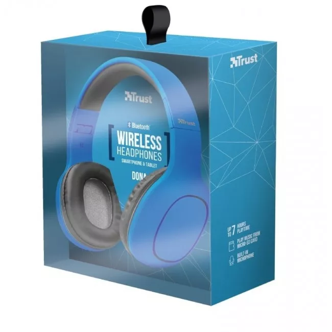 Навушники Trust Dona Wireless Over-Ear Mic Blue (22890)
