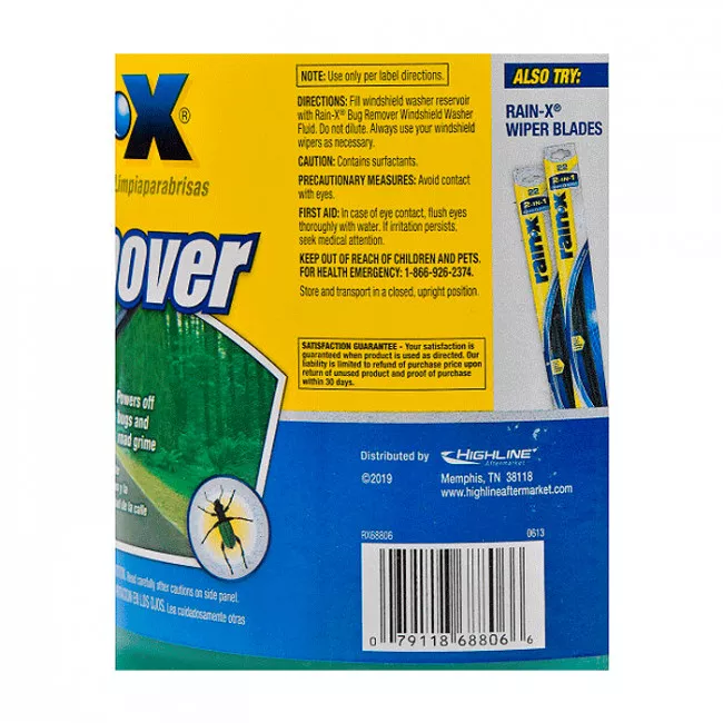 Омыватель стекла Rain-X Bug Remover Windshield Washer Fluid  0 °С 3,78л (RX68806)