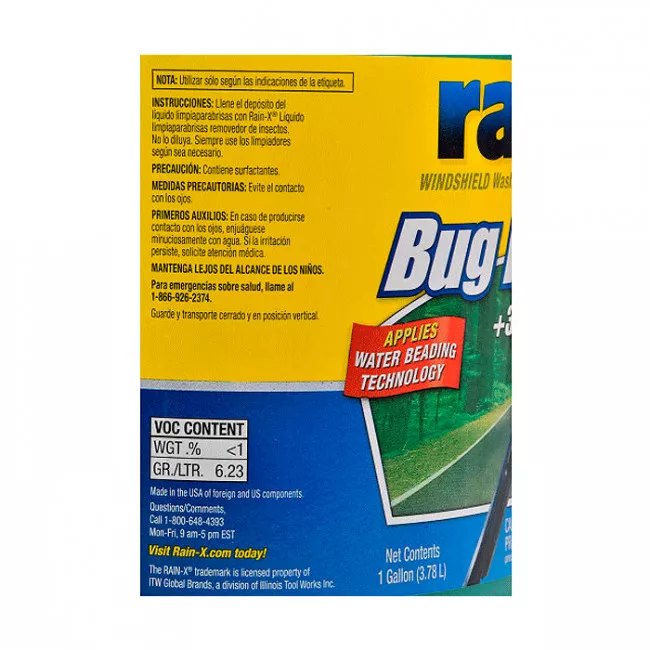 Омыватель стекла Rain-X Bug Remover Windshield Washer Fluid  0 °С 3,78л (RX68806)