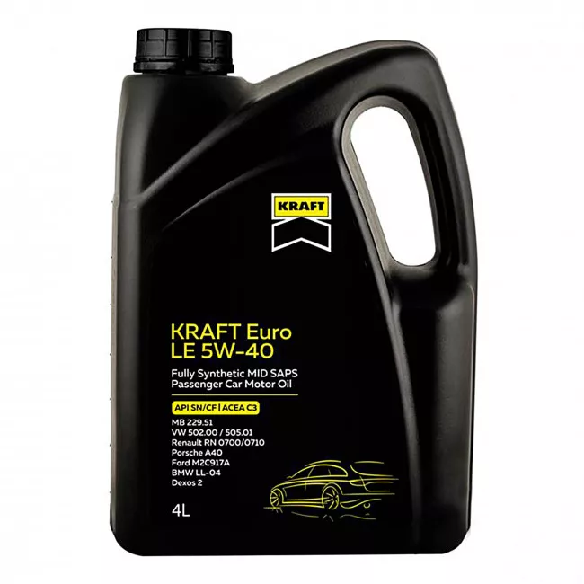 Моторное масло KRAFT Euro LE 5W-40, 4л (708436)