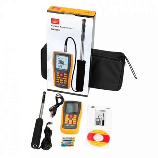 Анемометр с трубкой пито USB BENETECH (0,3-30 м/с) (GM8903)