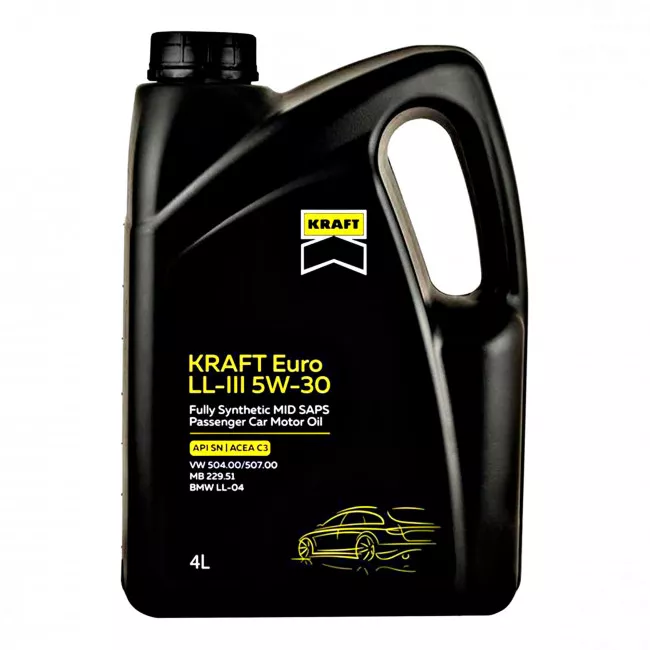 Моторное масло KRAFT Euro LL-III 5W-30, 4л (708433) Моторное масло KRAFT Euro LL-III 5W-30, 4л (708433)