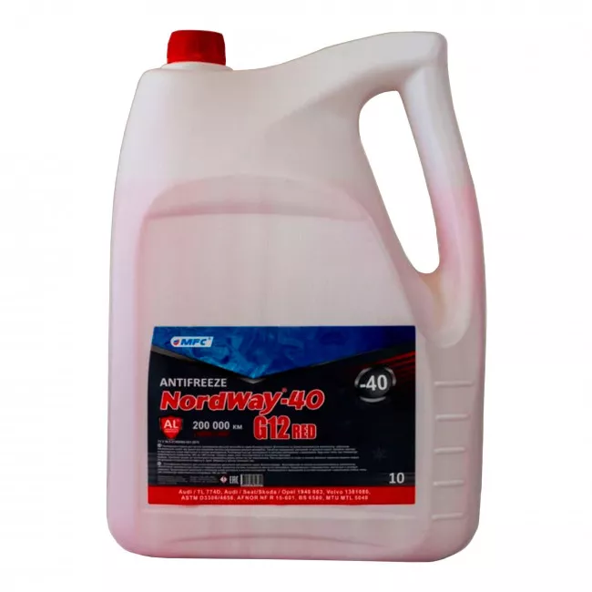 Антифриз МФК NordWay G12 -40°C красный 10л (30812) Антифриз МФК NordWay G12 -40°C красный 10л (30812)