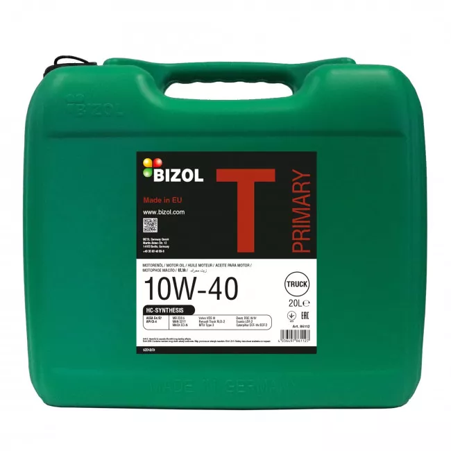 Моторное масло BIZOL Truck Primary 10W-40 20л (B86112)