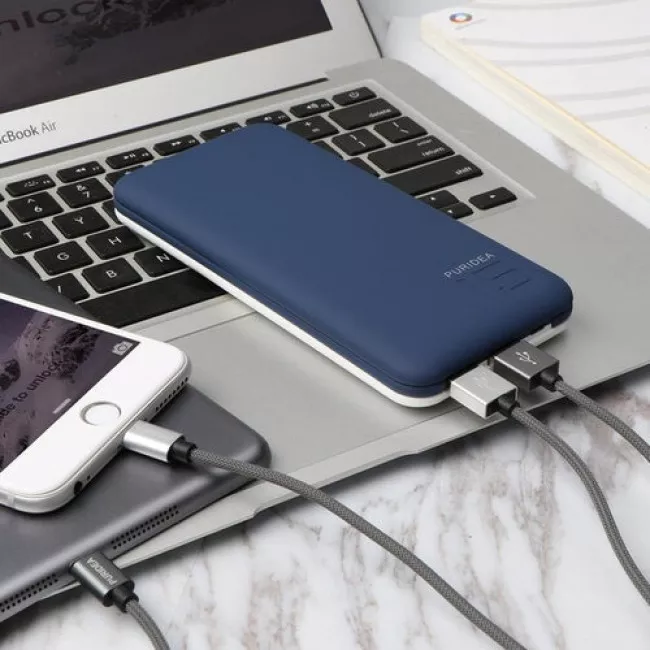 Портативный аккумулятор PURIDEA S3 15000mAh Li-Pol Rubber Blue & White (S3-Blue White)
