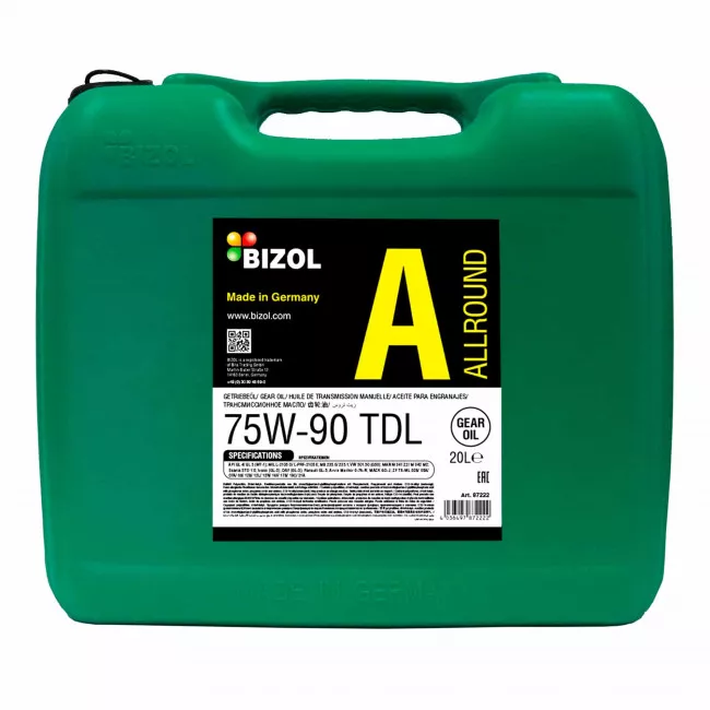 Трансмиссионное масло BIZOL Allround Gear Oil TDL 75W-90 20л (В87222) Трансмиссионное масло BIZOL Allround Gear Oil TDL 75W-90 20л (В87222)