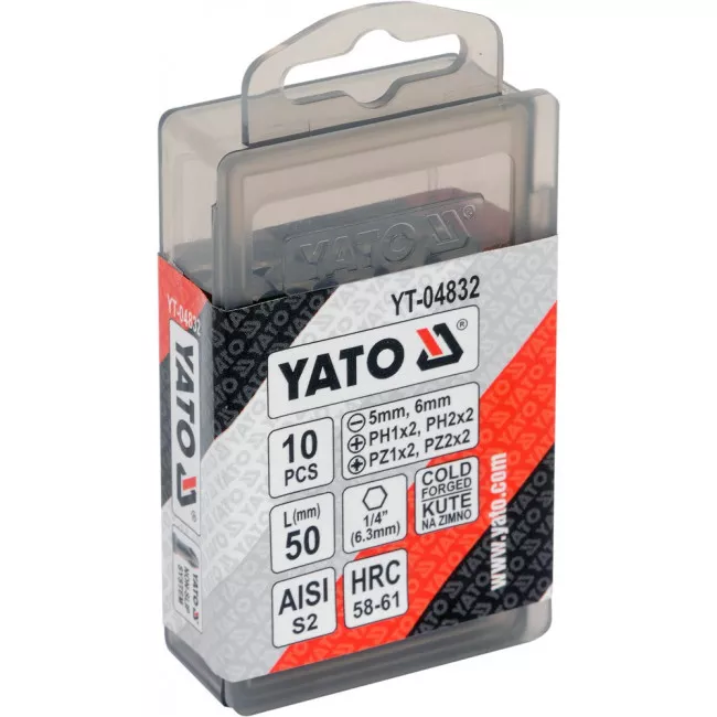 Набор бит YATO 1/4" 10шт (YT-04832)