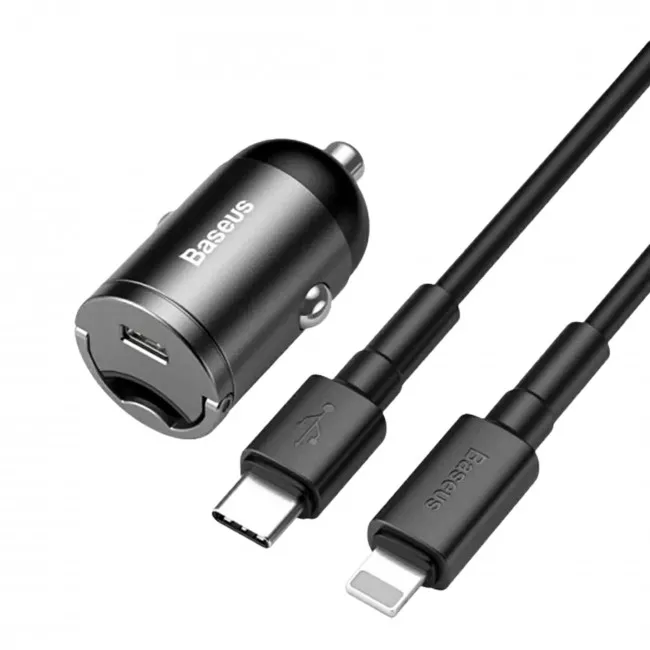 Автомобильное зарядное устройство Baseus Tiny Star Mini PPS 18W Gray + кабель USB-C (TZVCHX-0G)