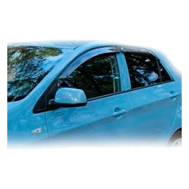 Дефлекторы окон Vinguru Kia Picanto II 5d 2011- хб накладные скотч к-т 4 шт., материал акрил