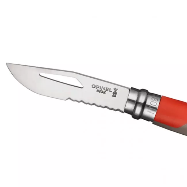 Нож складной Opinel №8 Outdoor полусеррейтор (длина: 190мм, лезвие: 85мм) (232-1043_red-brown)