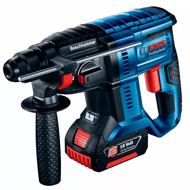 Перфоратор Bosch GBH 180-LI, аккумуляторный, 2х4Ач, 18 В, 2 Дж, 2.3 кг (0.611.911.121) Перфоратор Bosch GBH 180-LI, аккумуляторный, 2х4Ач, 18 В, 2 Дж, 2.3 кг (0.611.911.121)